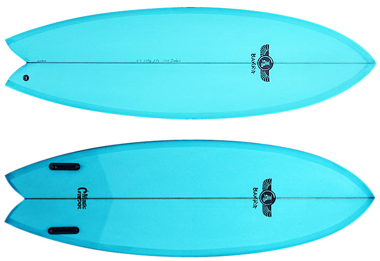 Surfboard double fins
