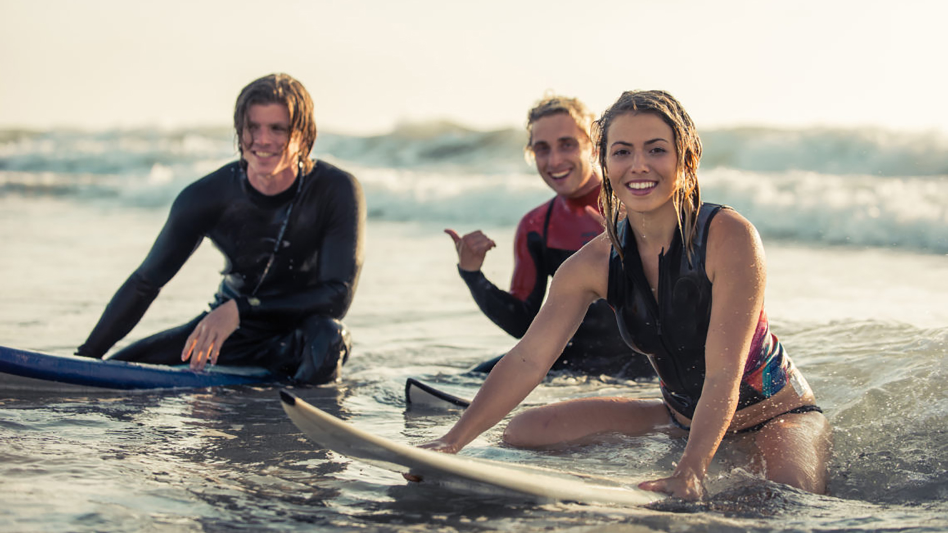 surfing with friends