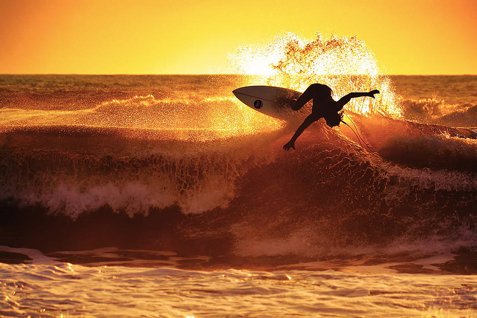 Epic Sunset Surfing