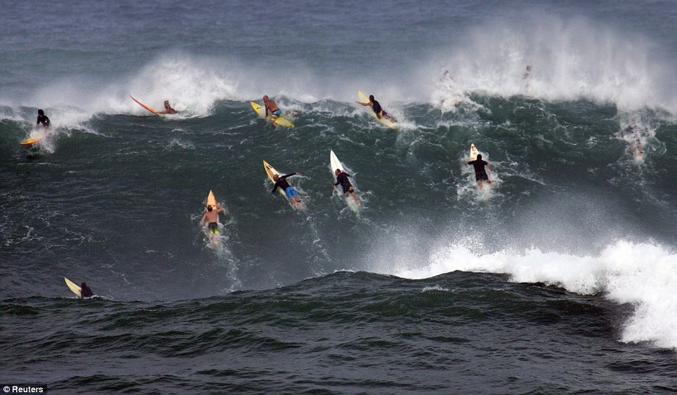 surfers in ocean