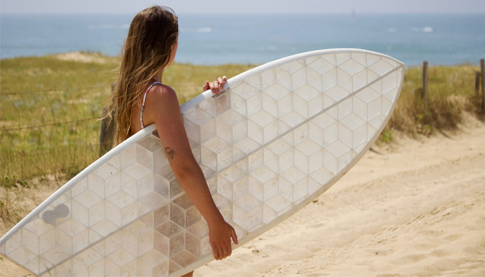  3D printed eco-surfboard
