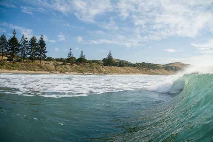 surfing in Gisborne, New Zealand