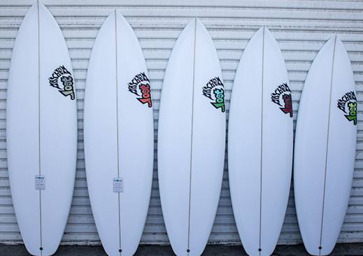 Lost Surfboards Short Round in a row