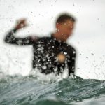 Backside snap in surfing
