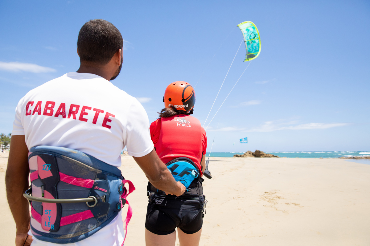 learning to kite surf in Cabarete