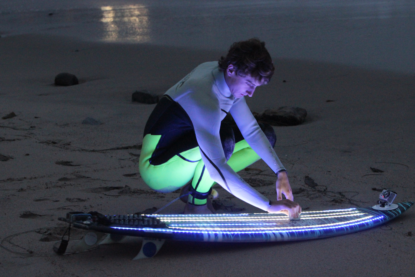 LED-equipped surfboards