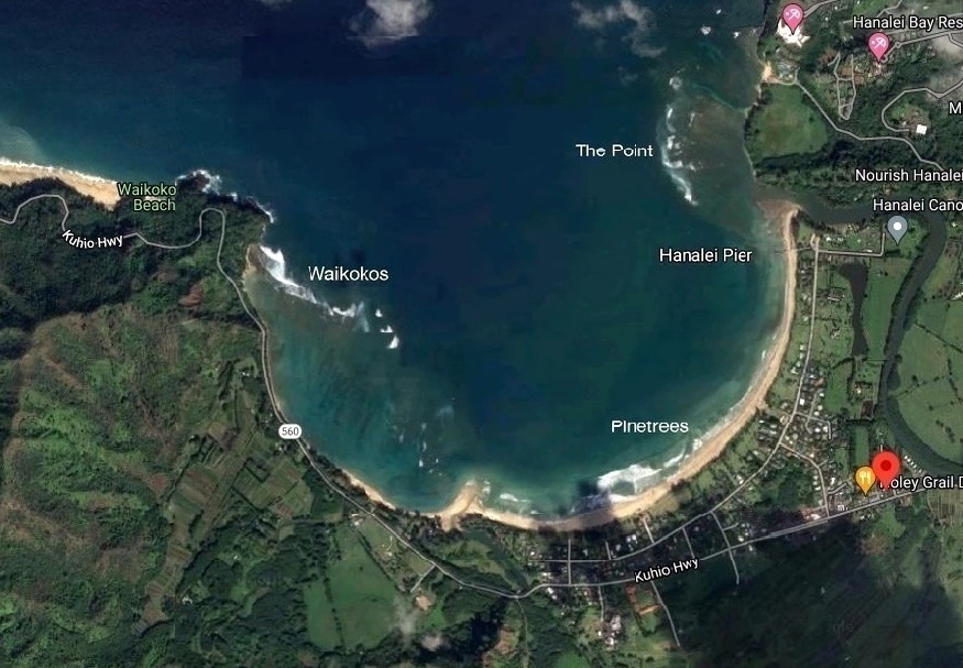 Hanalei Bay map