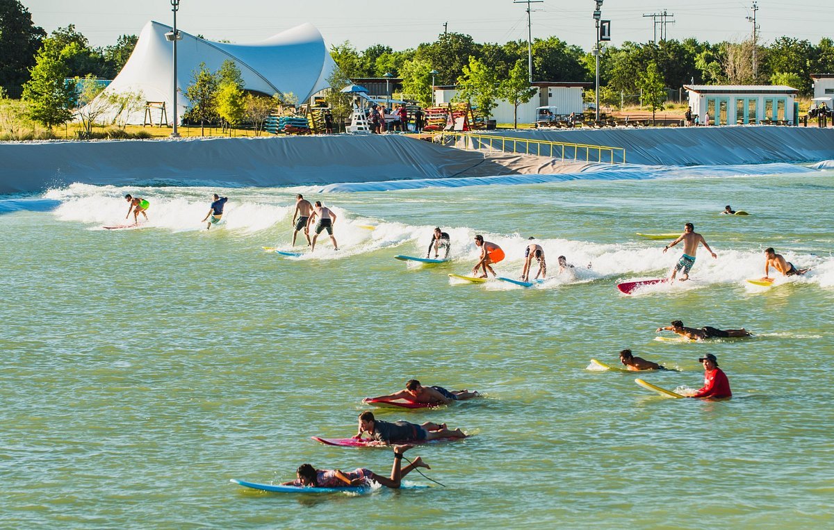 Surfing in Texas wave pool