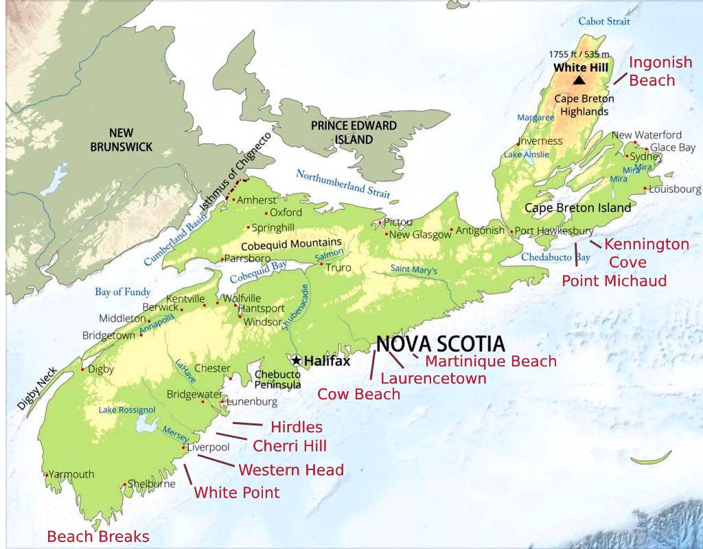 Nova Scotia map beaches