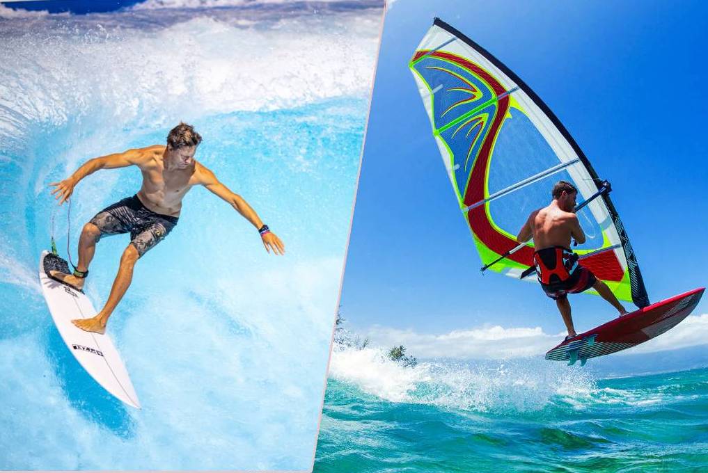 Surfing vs. Windsurfing