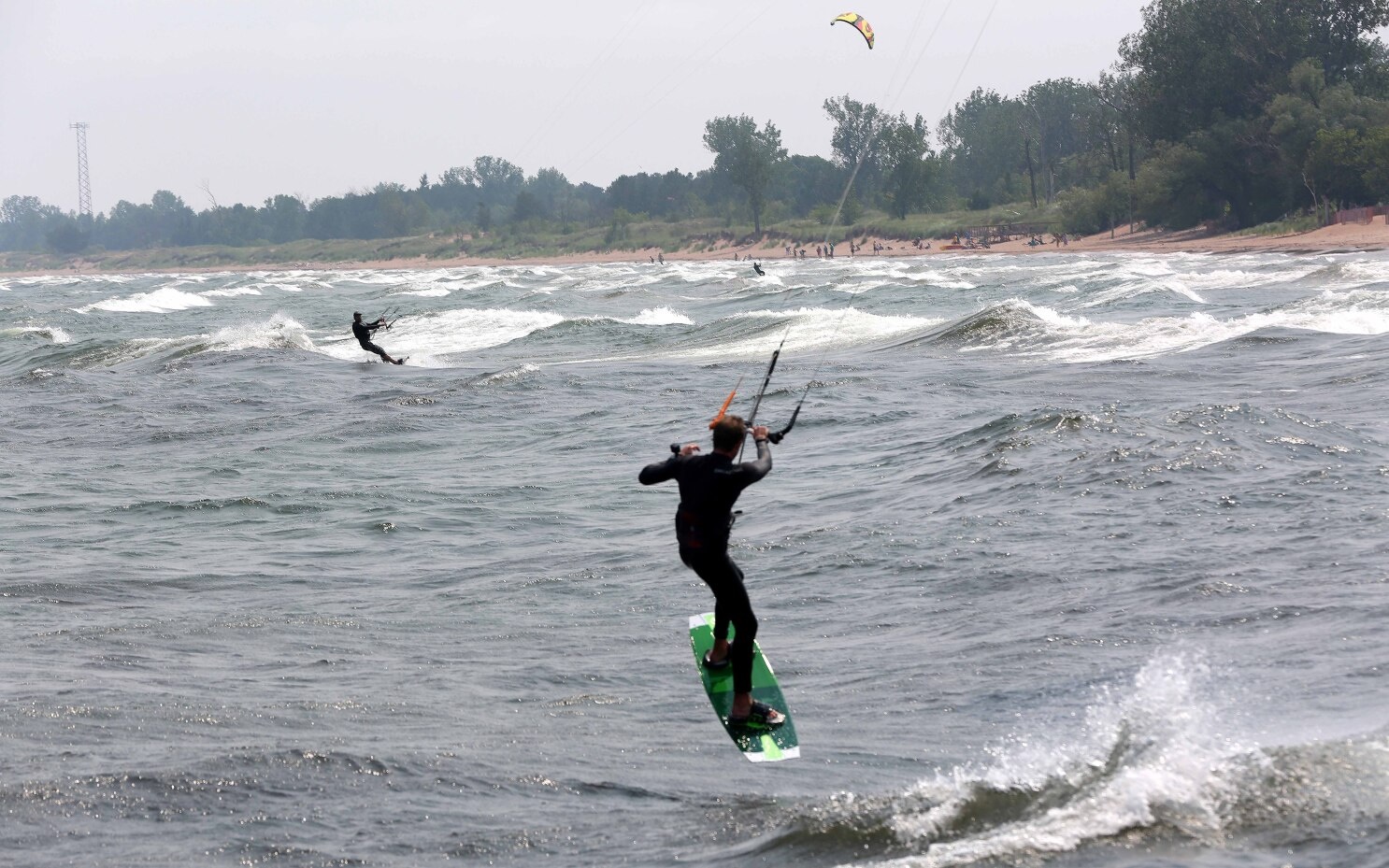 Kitesurfers on Lake Superior Duluth